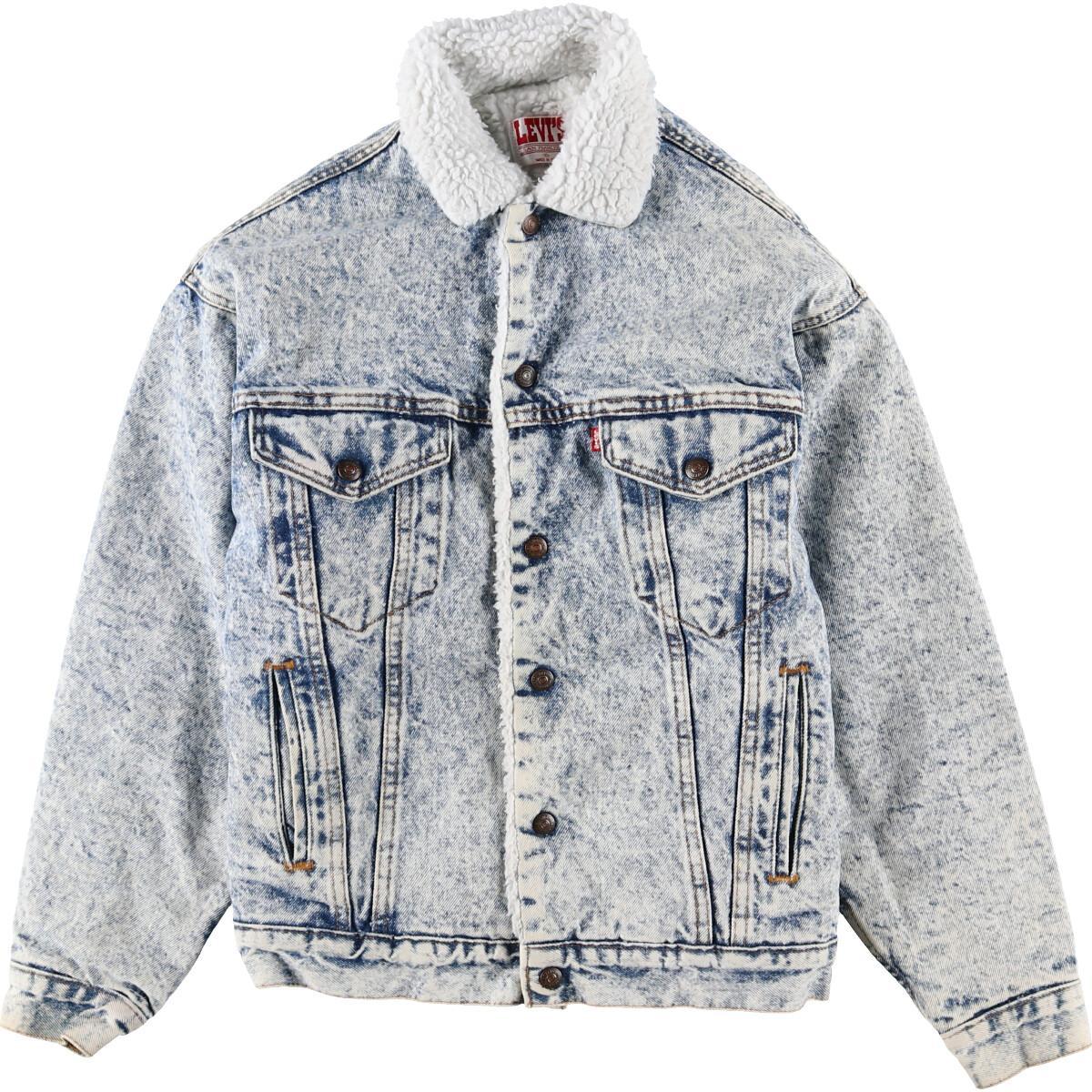 古着 80年代 リーバイス Levi S 0219 ケミカルウォッシュ デニムランチジャケット デニムボアジャケット Usa製 メンズs ヴィンテージ Eaa 1023 Ss2112 ボアジャケット 古着屋jam ジャム