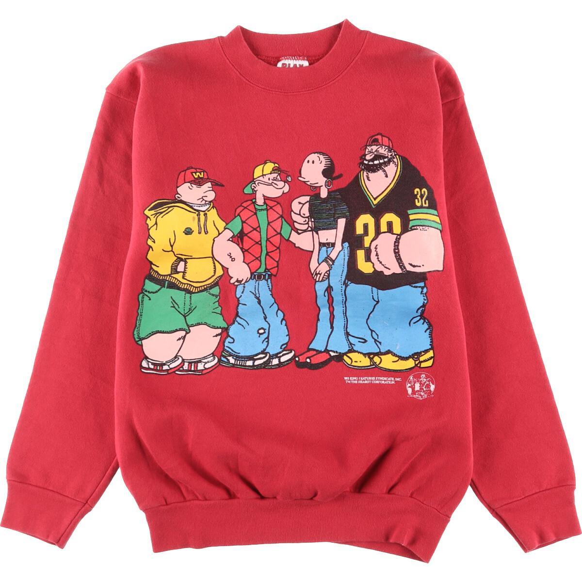 90年代 Play By Play Popeye ポパイ キャラクタースウェットシャツ トレーナー Usa製 レディースxl ヴィンテージ Eaa 1024 Ss2103 トレーナー 古着屋jam ジャム