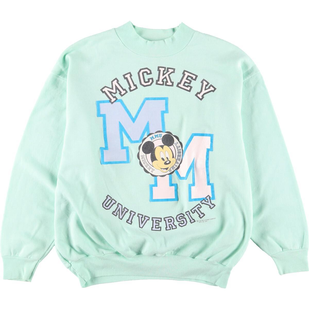 80年代 THE WALT DISNEY COMPANY MICKEY MOUSE ミッキーマウス キャラクタースウェットシャツ トレーナー USA製 レディースL ヴィンテージ /eaa095155 【中古】 【201024】【SS2103】