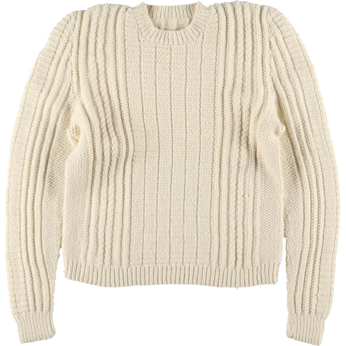 フィッシャーマン アランニットセーター レディースl Eaa 1107 Nf11 Kf12 Ss2101 Cs2101 クルーネックセーター 古着屋jam ジャム