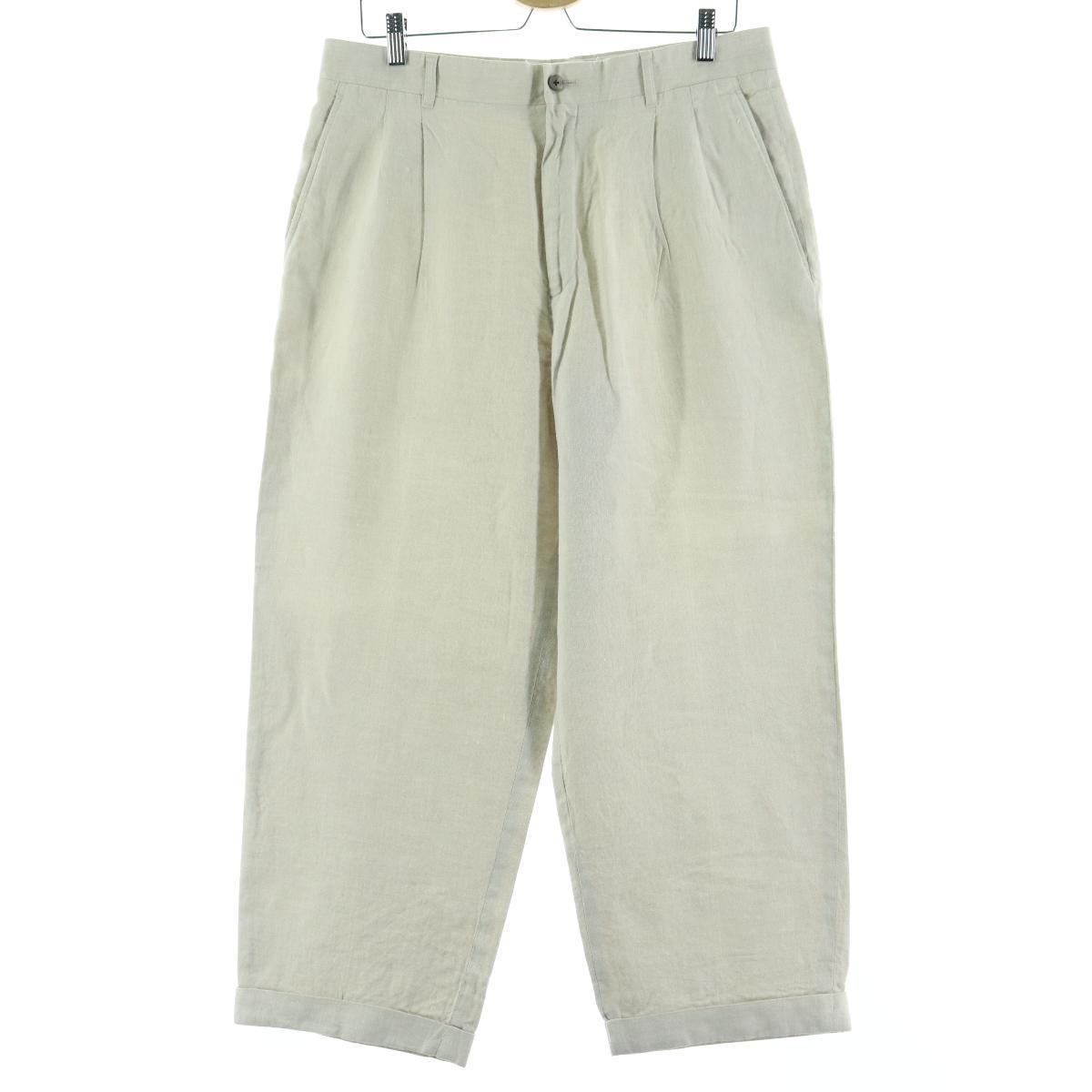 Claiborne Hbt ヘリンボーンストライプ ツータック コットン リネンパンツ スラックス メンズw34 Eaa 1108 Ss2103 スラックス プリーツパンツ 古着屋jam ジャム