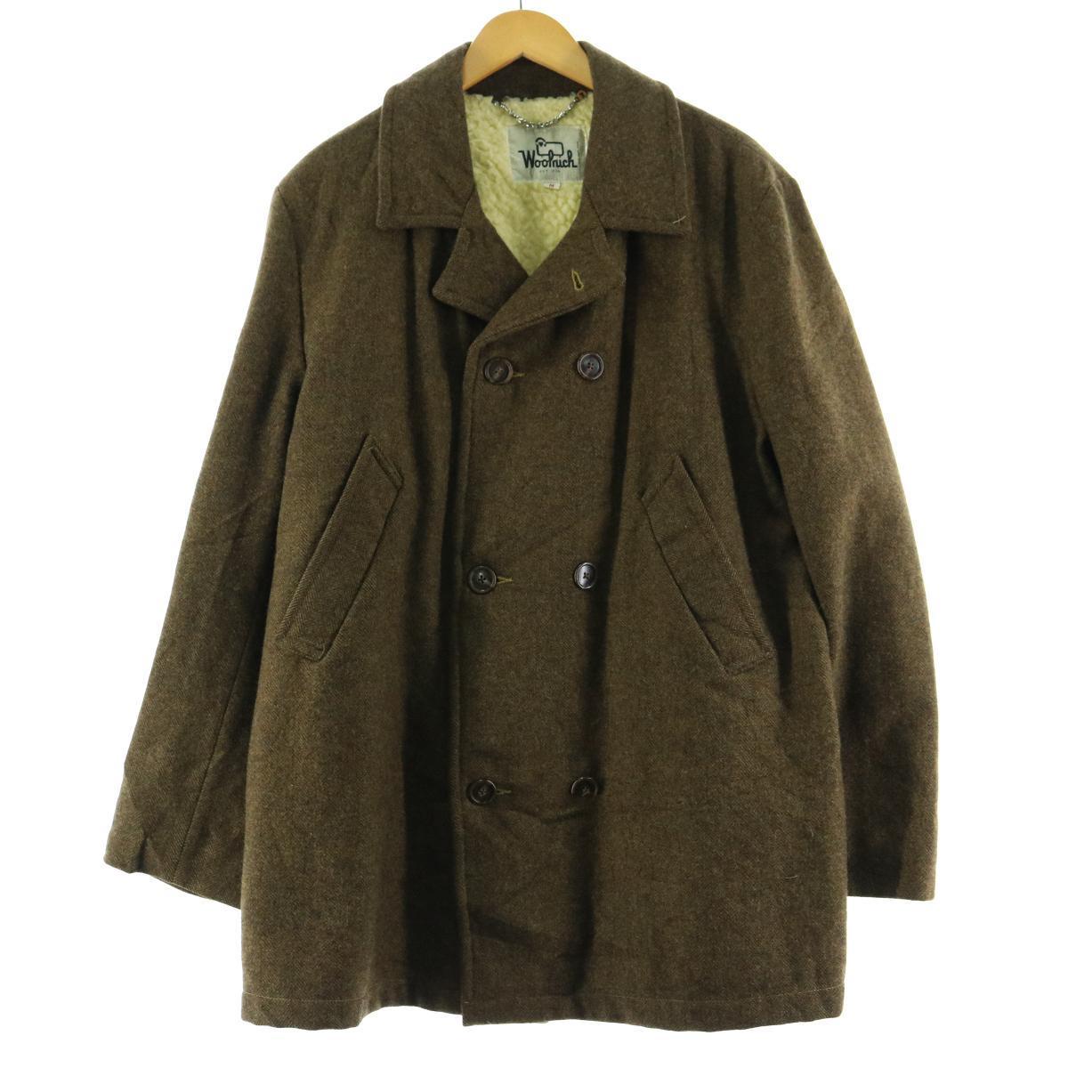 70年代 ウールリッチ Woolrich ヘリンボーンストライプ ダブルブレスト ウールハーフコート メンズm ヴィンテージ Eaa 1109 その他コート 古着屋jam ジャム