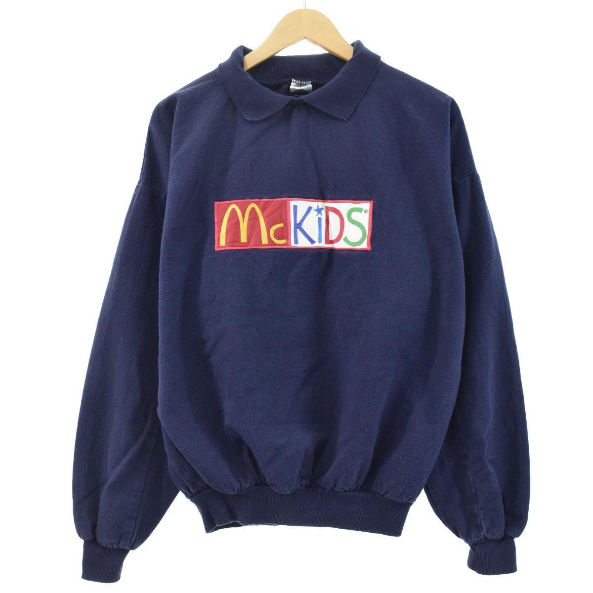 90年代 Wek Mcdonald S マクドナルド Mc Kids マックキッズ 襟付き ロゴスウェット トレーナー Usa製 レディースxl ヴィンテージ Eaa 1115 トレーナー 古着屋jam ジャム