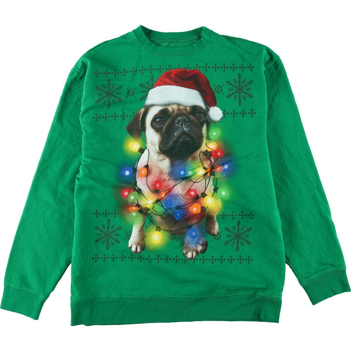 クリスマス柄 犬柄 アニマルプリントスウェット トレーナー レディースXL /eaa102855 【中古】 【201120】のサムネイル