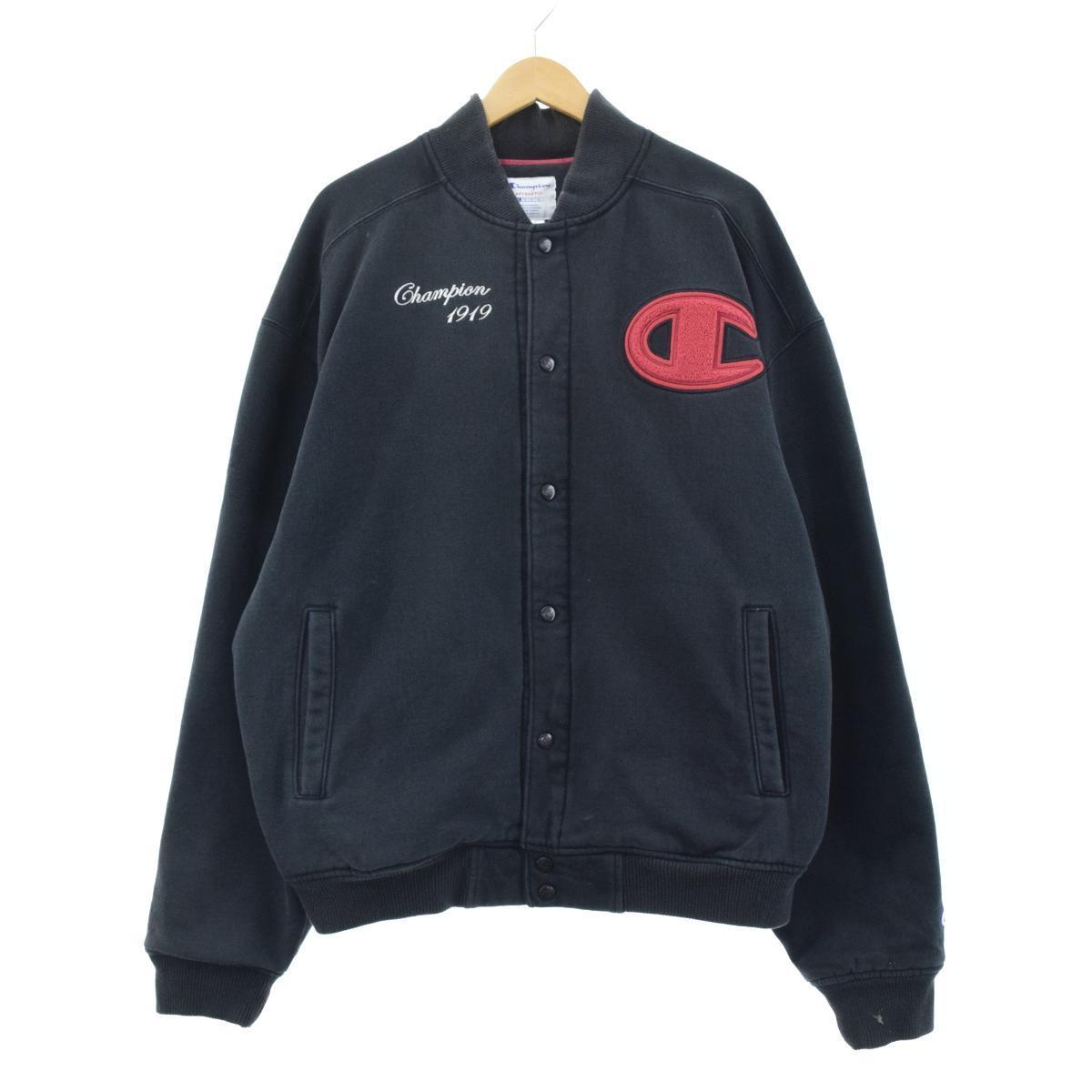 チャンピオン Champion デカロゴ ビッグロゴ スウェットスタジャン メンズxxl Eaa 1126 スタジャン 古着屋jam ジャム