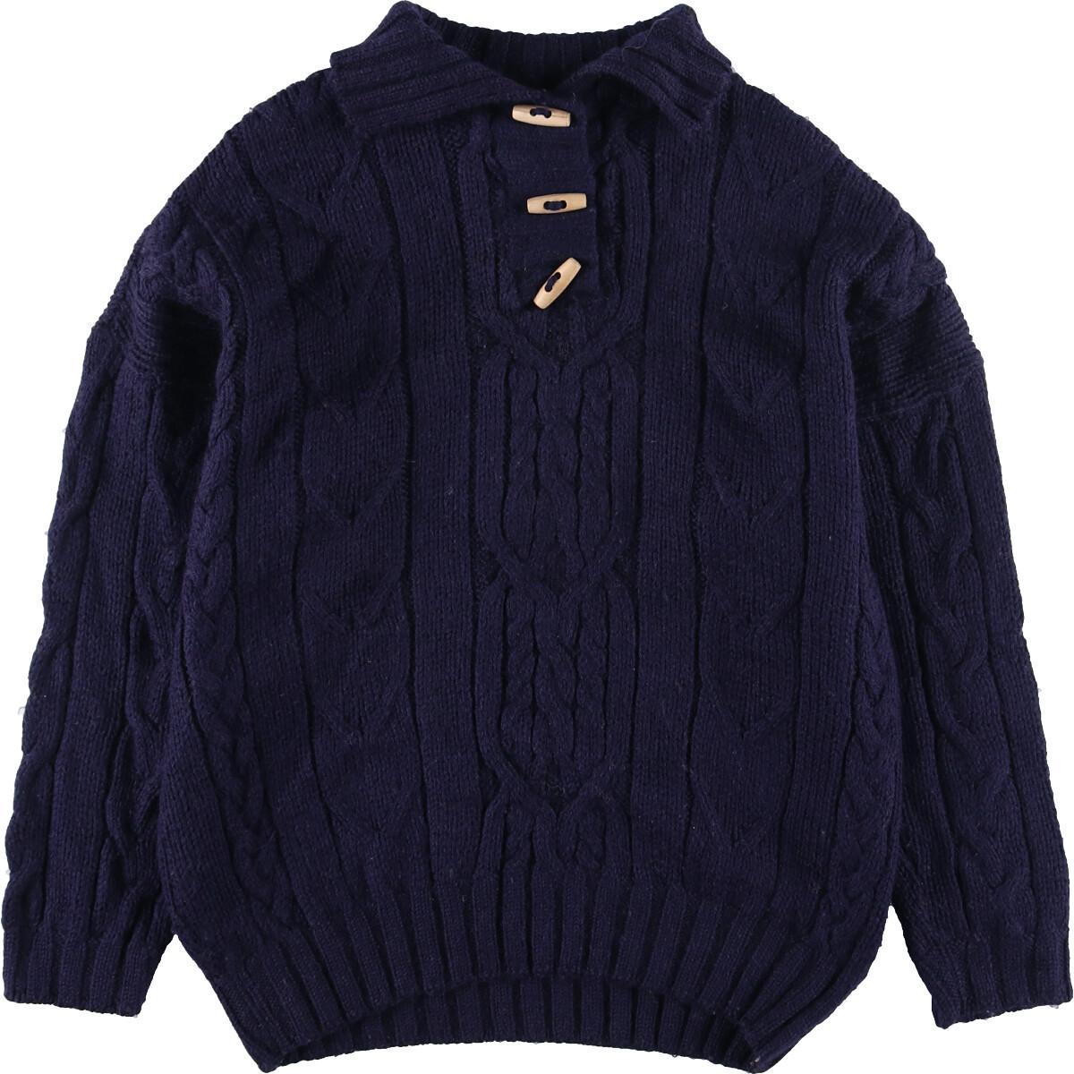 Ramblers By Amundsen ハーフボタン 襟付き ケーブル編み ウールニットセーター メンズxl Eaa 1126 タートルネックセーター 古着屋jam ジャム