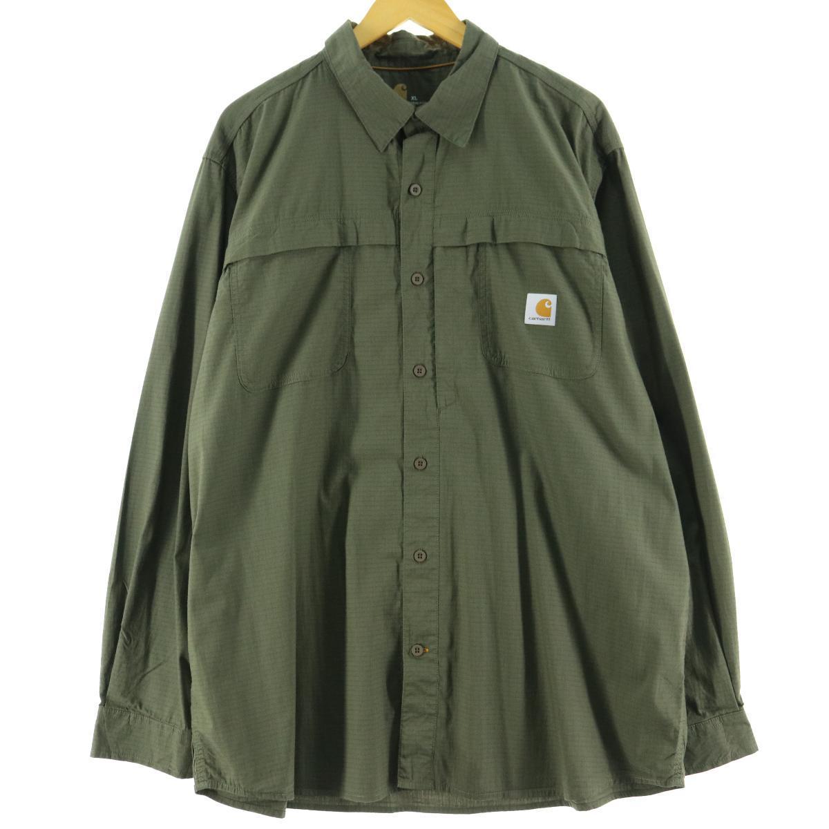 カーハート Carhartt RELAXED FIT 長袖 リップストップ ワークシャツ メンズXL /eaa104074 【中古】 【201126】