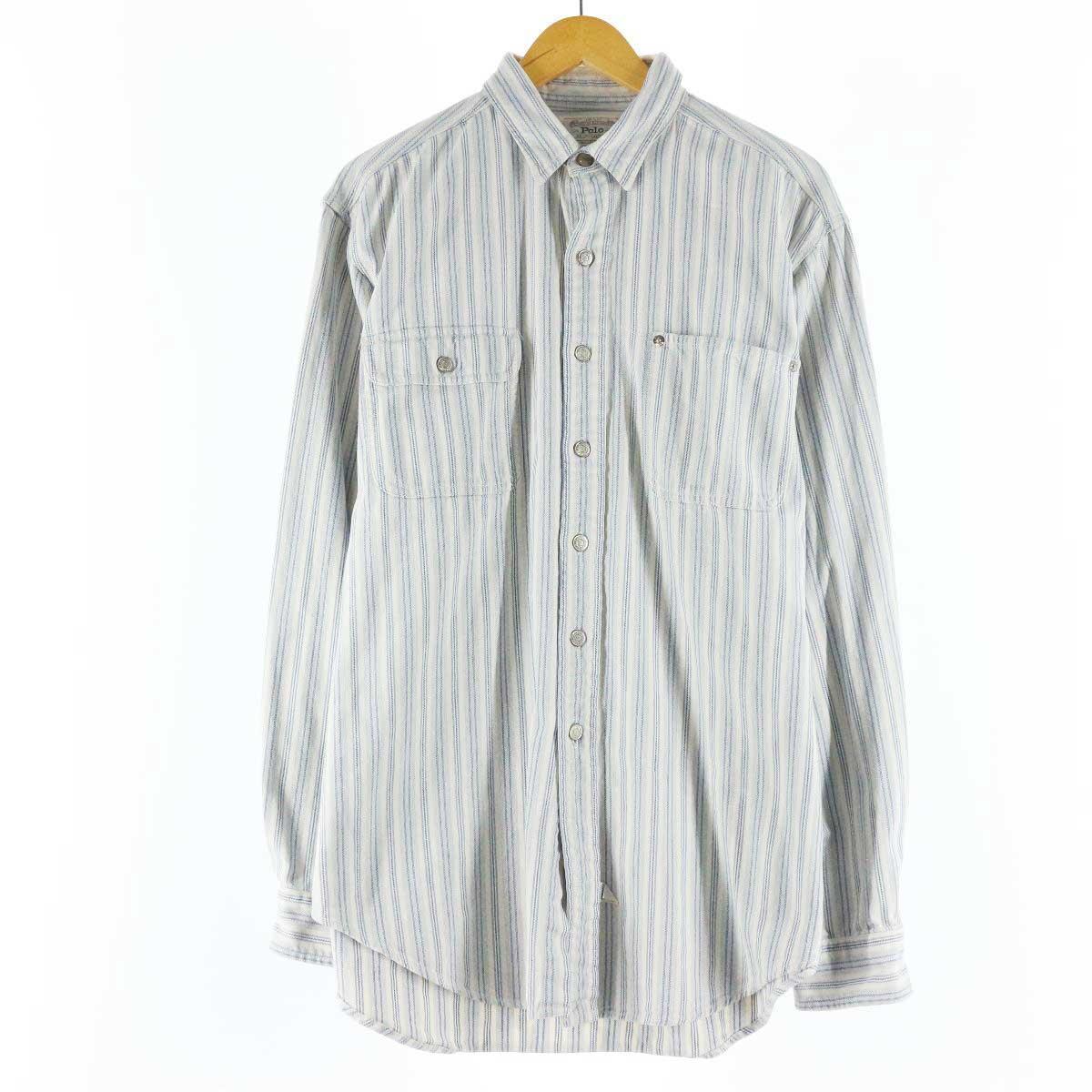 80年代 ラルフローレン Ralph Lauren Polo Ralph Lauren 白タグ 長袖 コットンマルチストライプシャツ メンズxl ヴィンテージ Eaa 1127 Ss2103 ストライプシャツ 古着屋jam ジャム