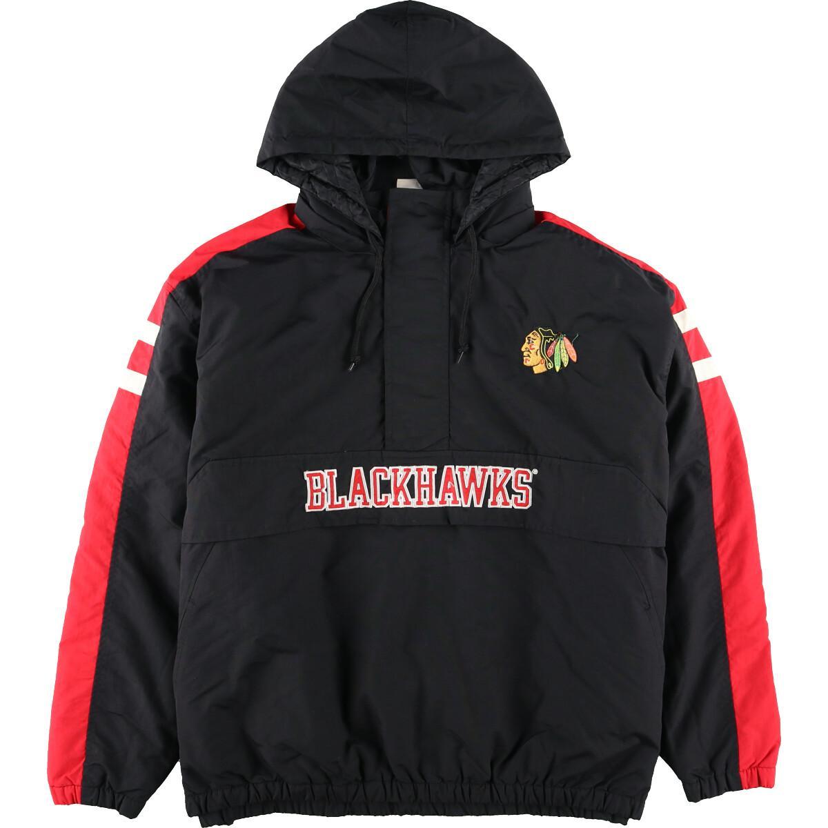 Nhl Chicago Blackhawks シカゴブラックホークス ハーフジップ フード付き 中綿ジャケット メンズxxl Eaa 1128 ダウン 中綿ジャケット 古着屋jam ジャム