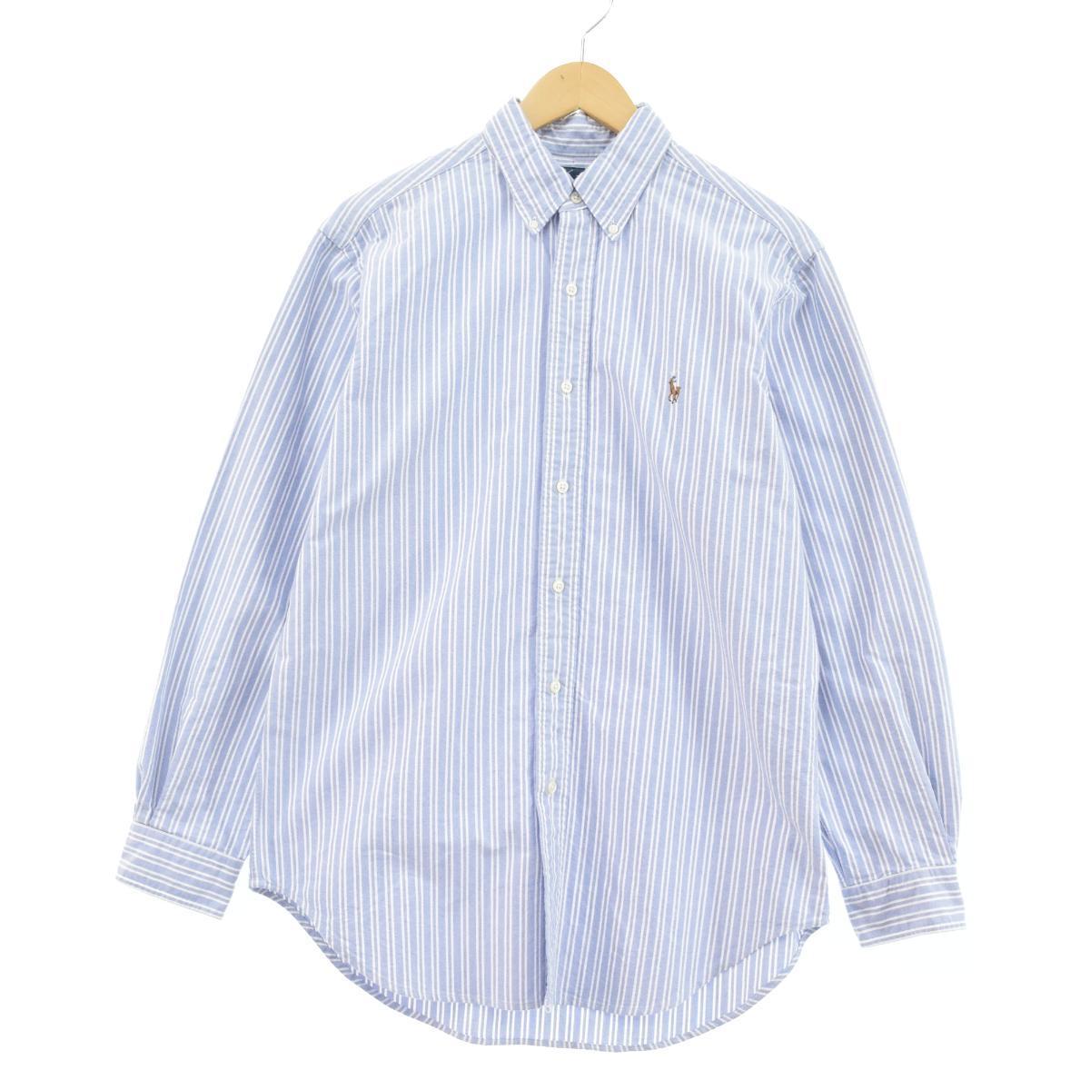 ラルフローレン Ralph Lauren Classic Fit クラシックフィット ストライプ柄 長袖 ボタンダウンオックスフォードシャツ メンズm Eaa 13 Ss2103 ボタンダウンシャツ 古着屋jam ジャム
