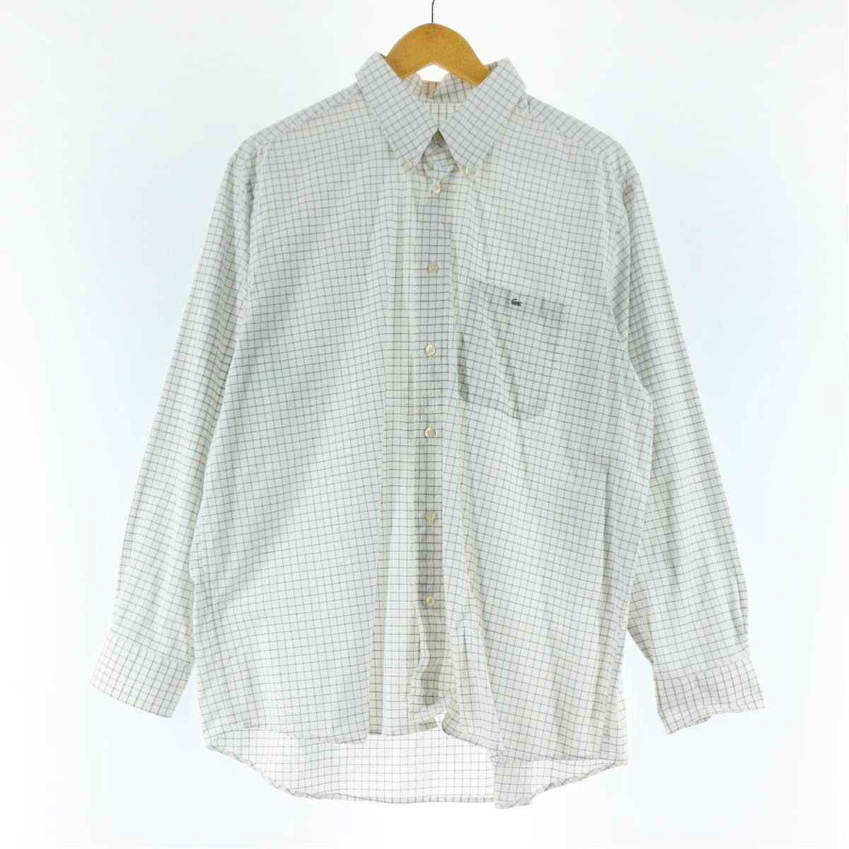 ラコステ Lacoste 長袖 ボタンダウンチェックシャツ メンズl Eaa 中古 15 Ss2103 2b10f Lacoste ラコステ 古着屋jam ジャム