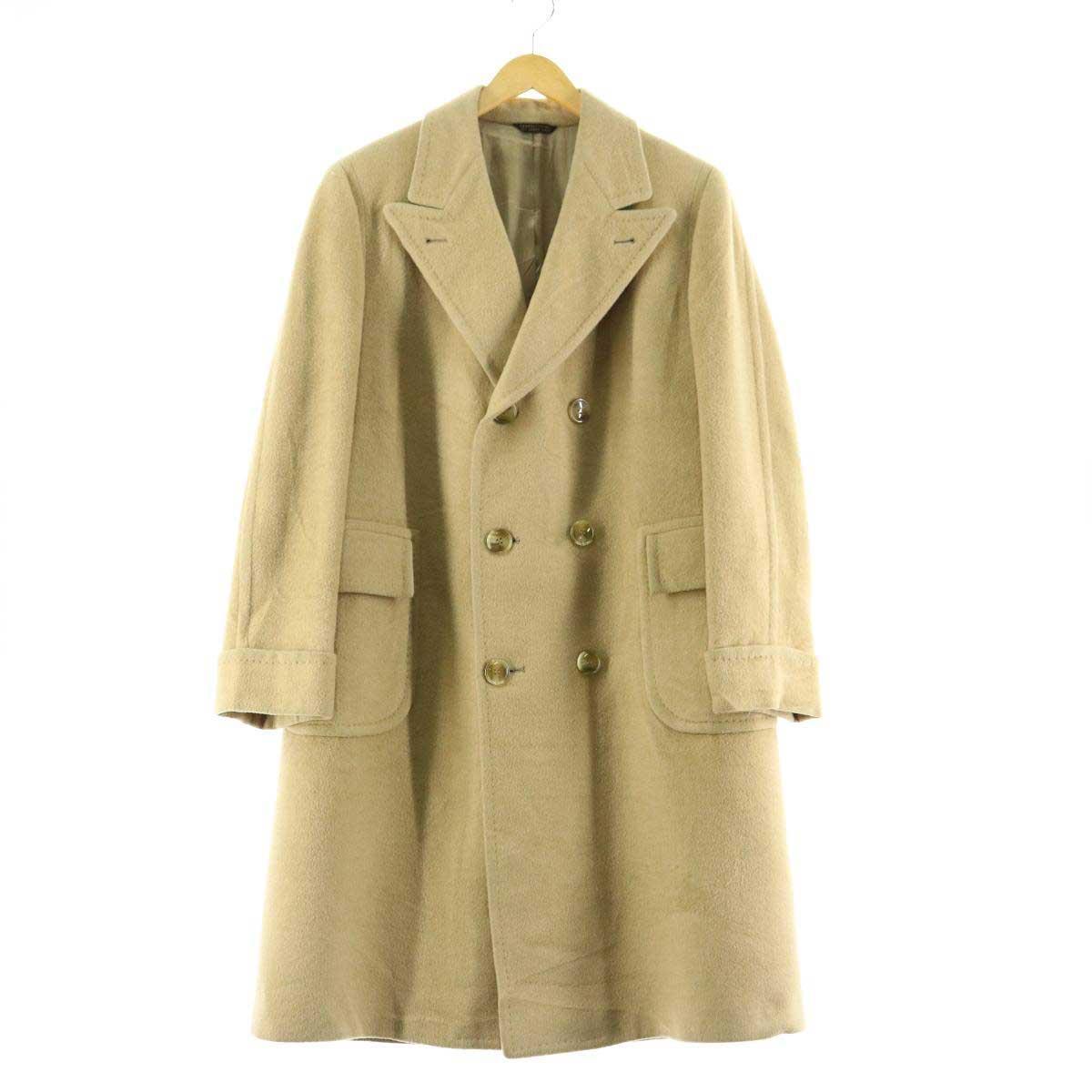 ダブルブレスト キャメルヘア チェスターコート メンズm ヴィンテージ Eaa 1211 チェスターコート 古着屋jam ジャム