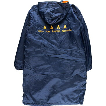 Unique Sales フリースライナー バック刺繍 フード付き ベンチコート USA製 メンズM /eaa110960 【中古】 【201212】
