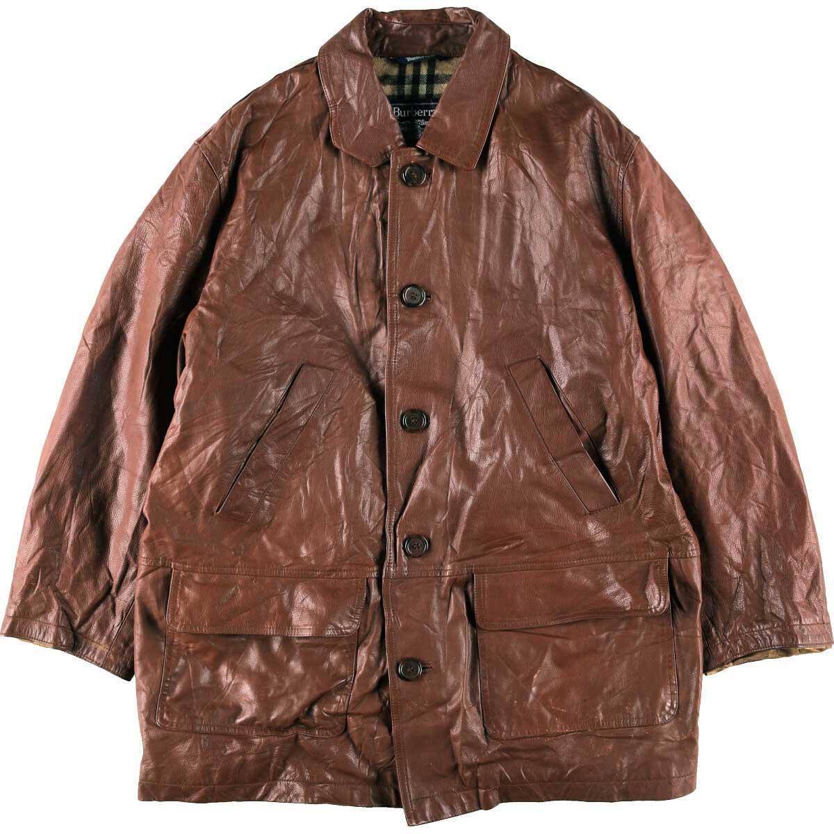 バーバリー Burberry S ノバチェック柄ライナー レザーハーフコート メンズm Eva N2101 1217 コート 古着屋jam ジャム