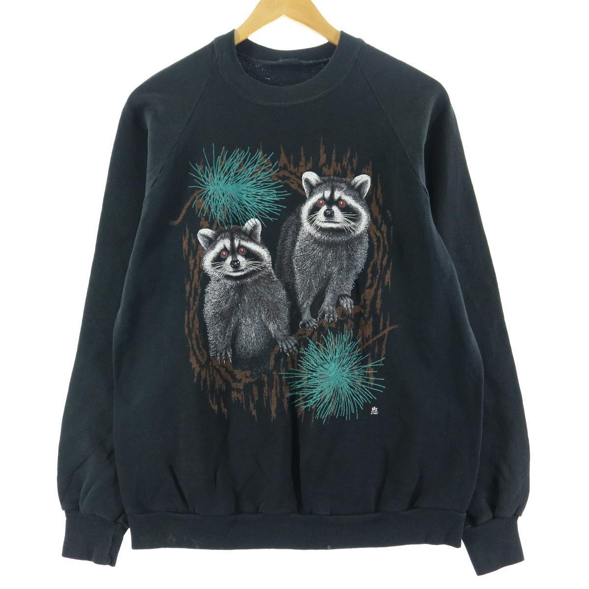 タグ欠損 アライグマ柄 アニマルプリントスウェット トレーナー レディースXL /eaa118908 【中古】 【210109】のサムネイル