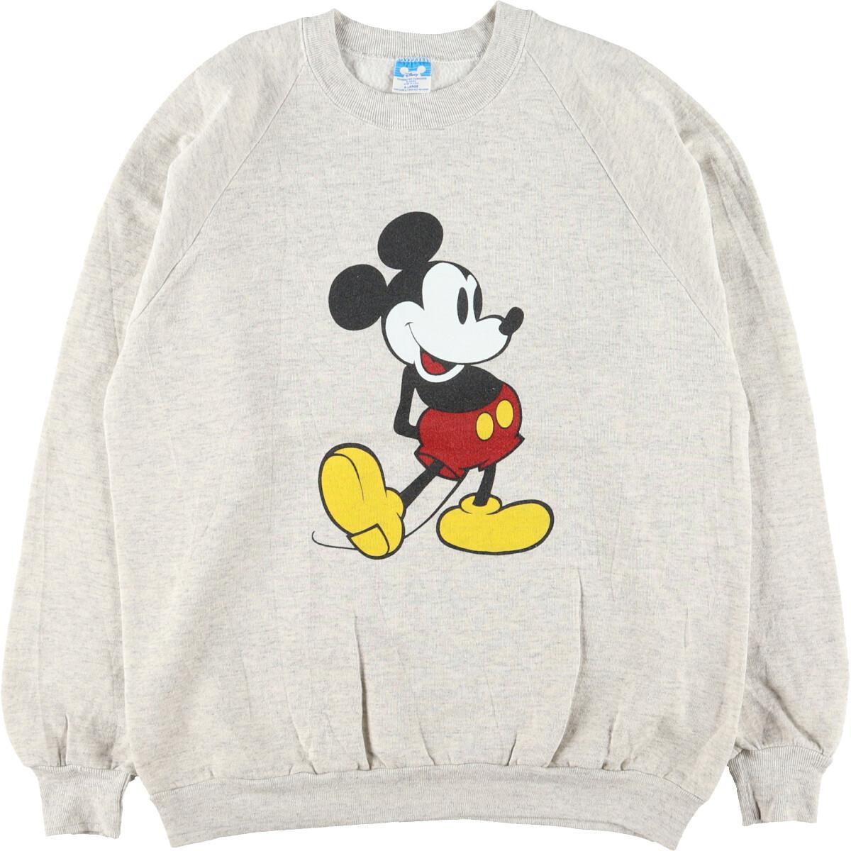 80年代 Disney Character Fashions Mickey Mouse ミッキーマウス 霜降り 杢グレー キャラクタースウェットシャツ トレーナー Usa製 レディースxl ヴィンテージ Eaa11 トレーナー 古着屋jam ジャム