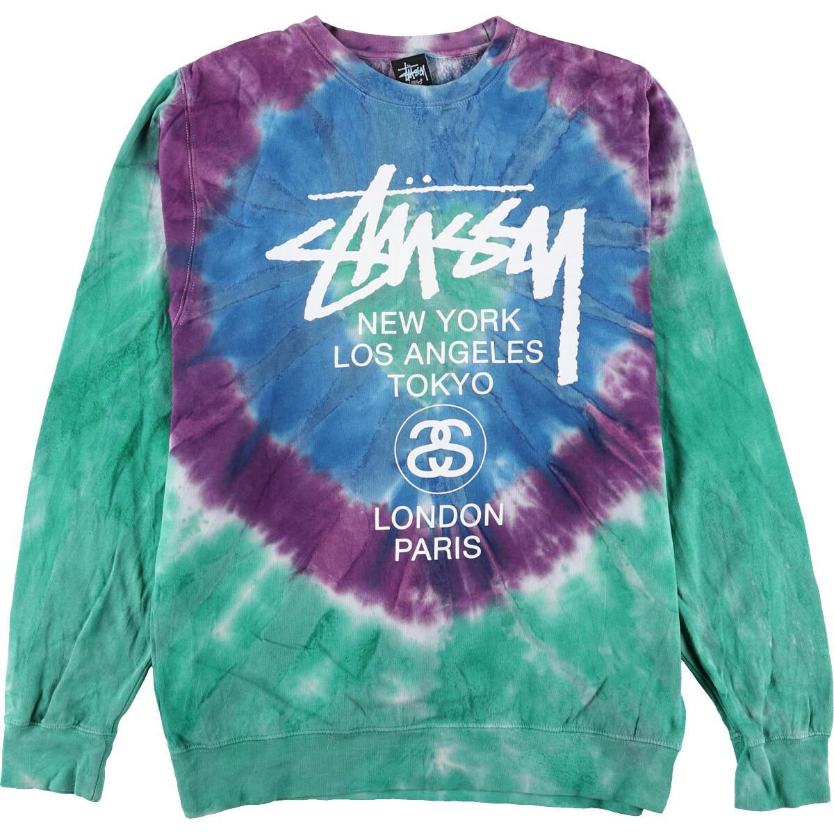 ステューシー Stussy タイダイ柄 両面プリント プリントスウェットシャツ トレーナー Usa製 メンズl Eaa トレーナー 古着屋jam ジャム