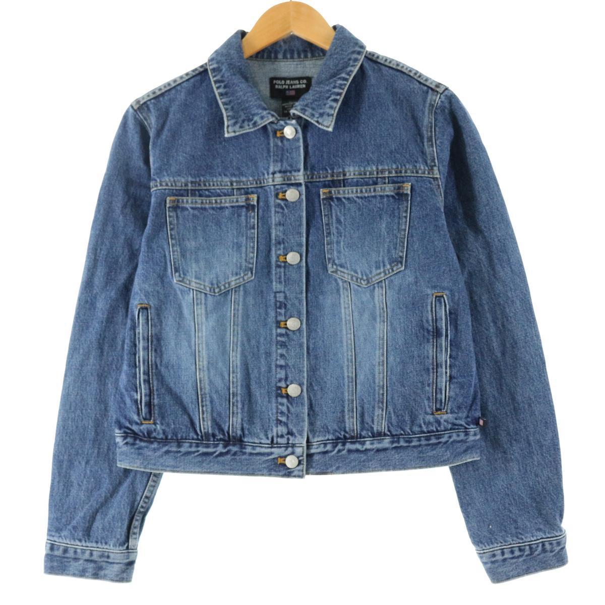 ラルフローレン Ralph Lauren POLO JEANS COMPANY 星条旗柄 デニムジャケット Gジャン レディースM~L /eaa120513 【中古】 【210121】【2b10f】