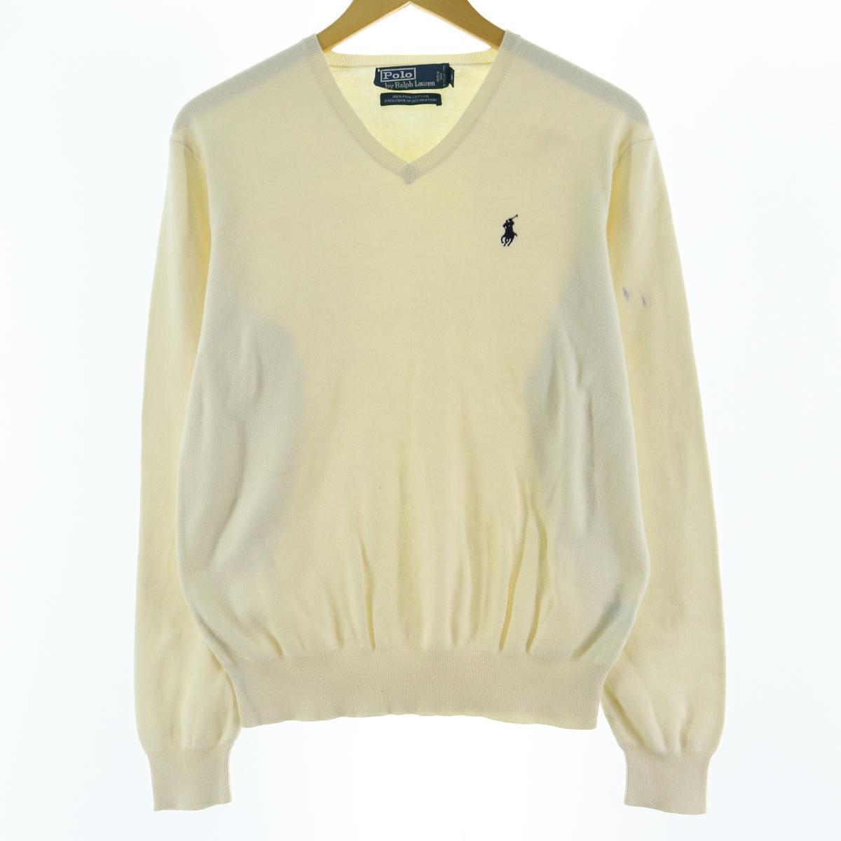 ラルフローレン Ralph Lauren Polo By Ralph Lauren Vネック ピマコットンニットセーター メンズs Eaa16 Ss2109 Vネックセーター 古着屋jam ジャム