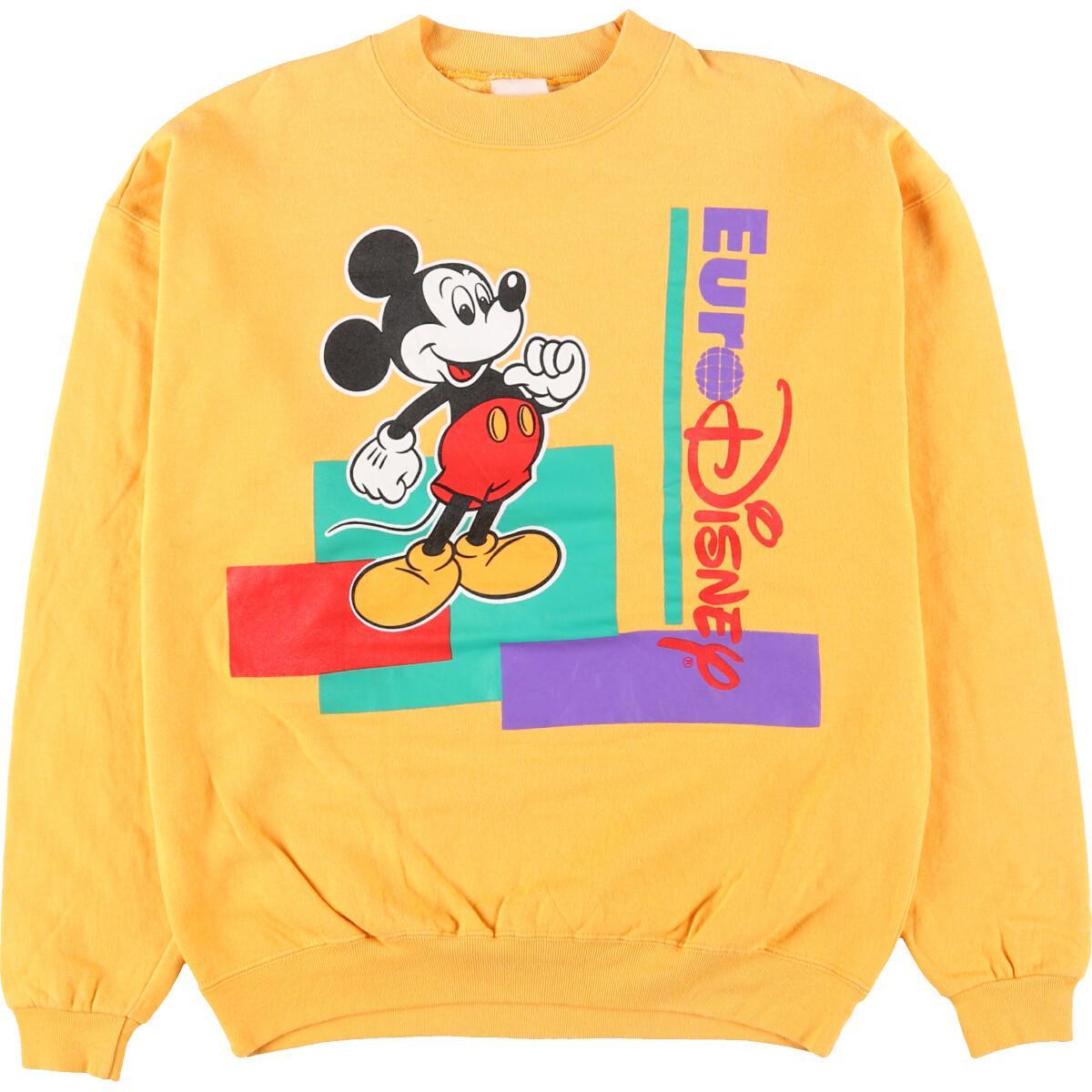 90年代 Euro Disney ミッキーマウス キャラクタースウェットシャツ トレーナー レディースxl ヴィンテージ Eaa トレーナー 古着屋jam ジャム