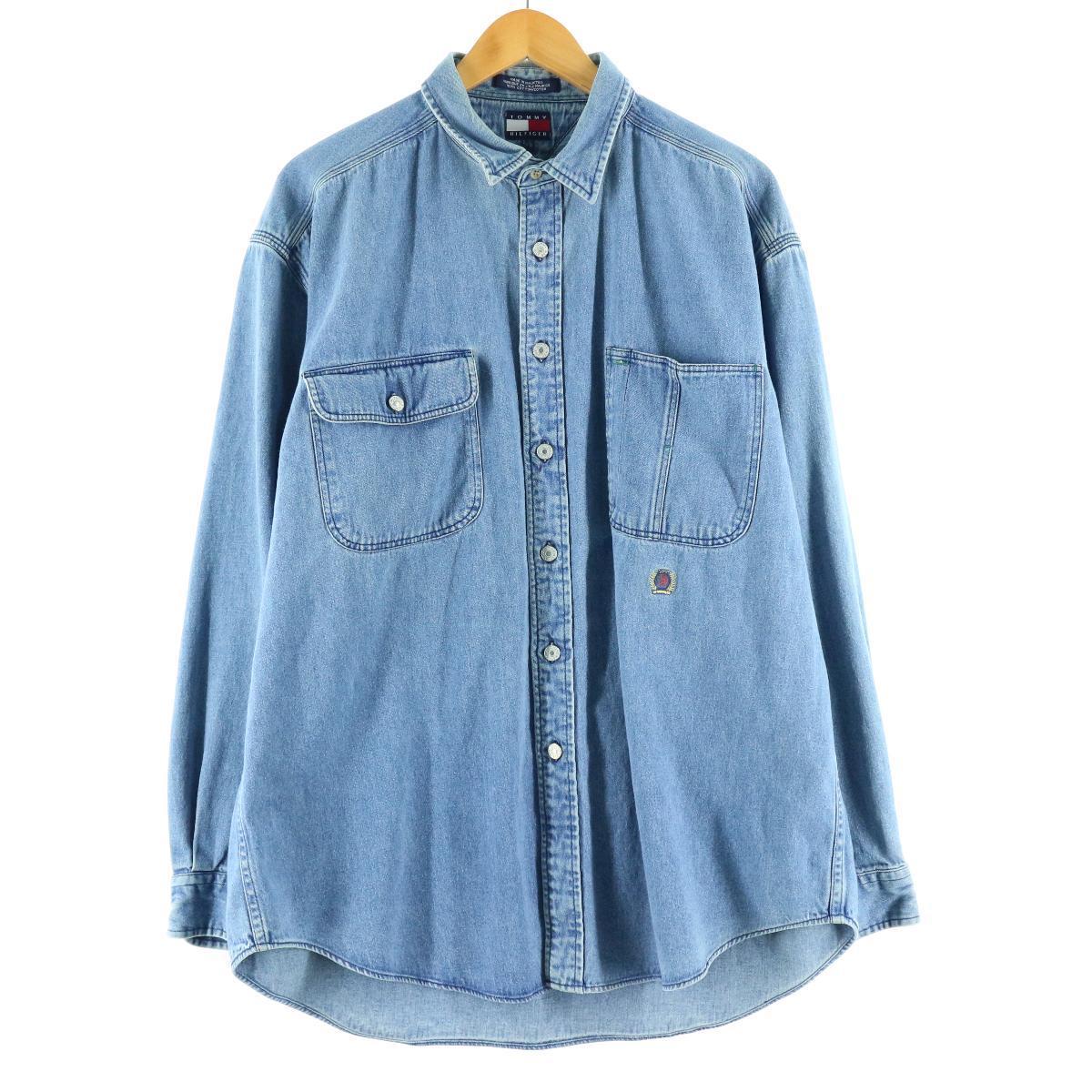 90年代 トミーヒルフィガー Tommy Hilfiger Jeans 長袖 デニムシャツ メンズl ヴィンテージ Eaa デニムシャツ 古着屋jam ジャム