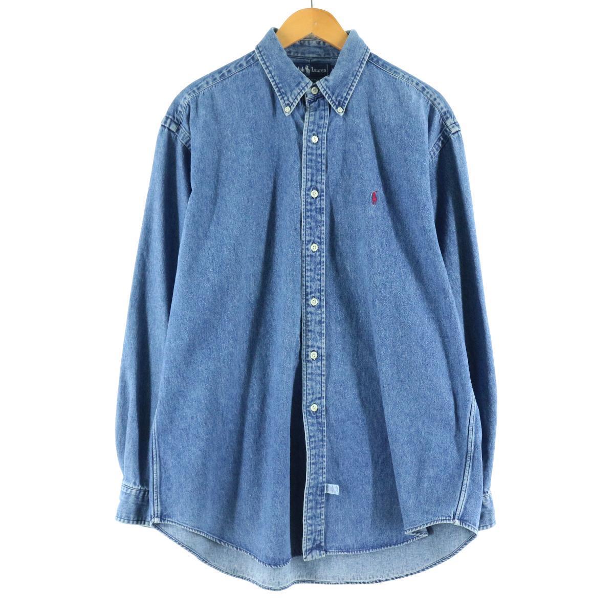 ラルフローレン Ralph Lauren 長袖 ボタンダウンデニムシャツ メンズL /eaa125048 【中古】 【210129】のサムネイル
