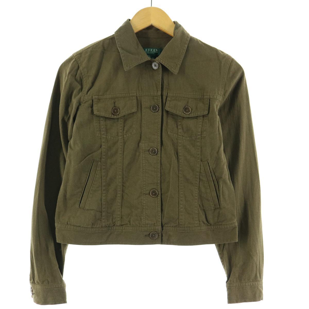 ラルフローレン Ralph Lauren LAUREN ローレン Gジャンタイプ レーヨン×コットンジャケット レディースS /eaa124447 【中古】 【210130】【2b10f】