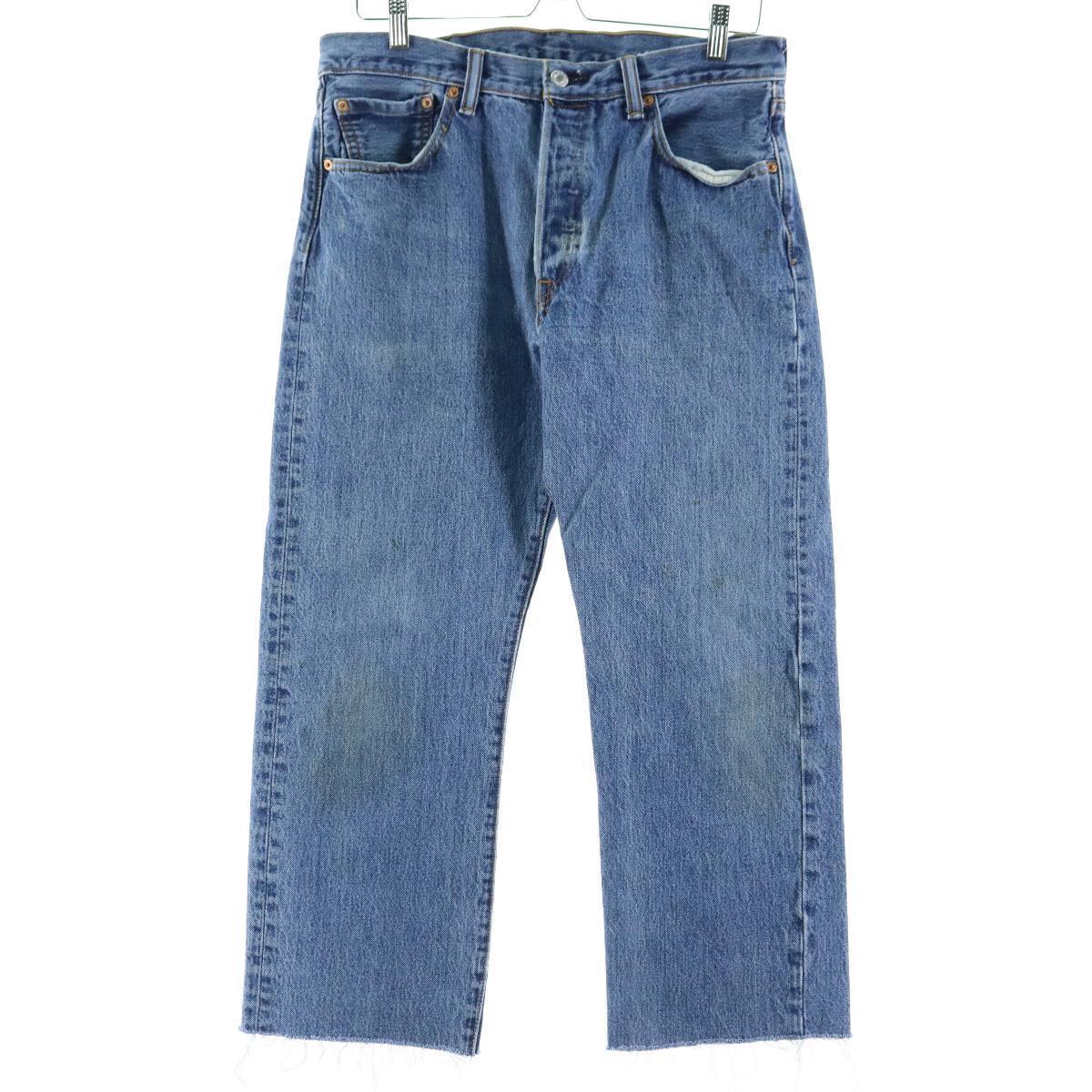 古着 Jamリメイク 裾カット リーバイス Levi S 501 ジーンズ ストレートデニムパンツ メンズw34 Eaa 2101 2b10f Ss2112 Hny22 Ss21 ストレートデニムパンツ 古着屋jam ジャム