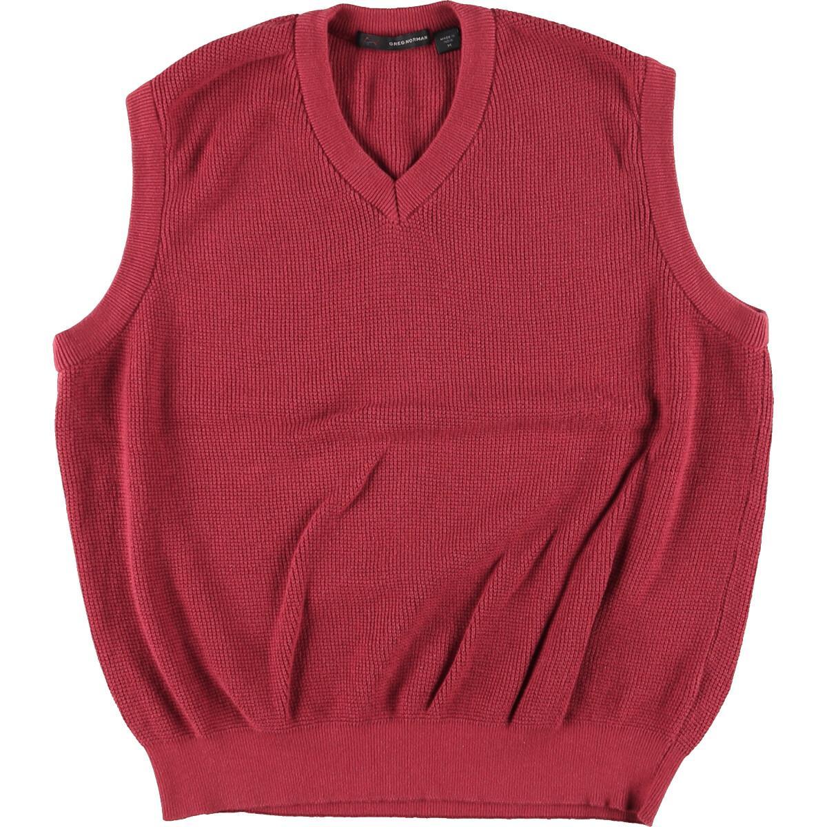Greg Norman Vネック コットンニットベスト メンズm Eaa 2106 ニットベスト 古着屋jam ジャム