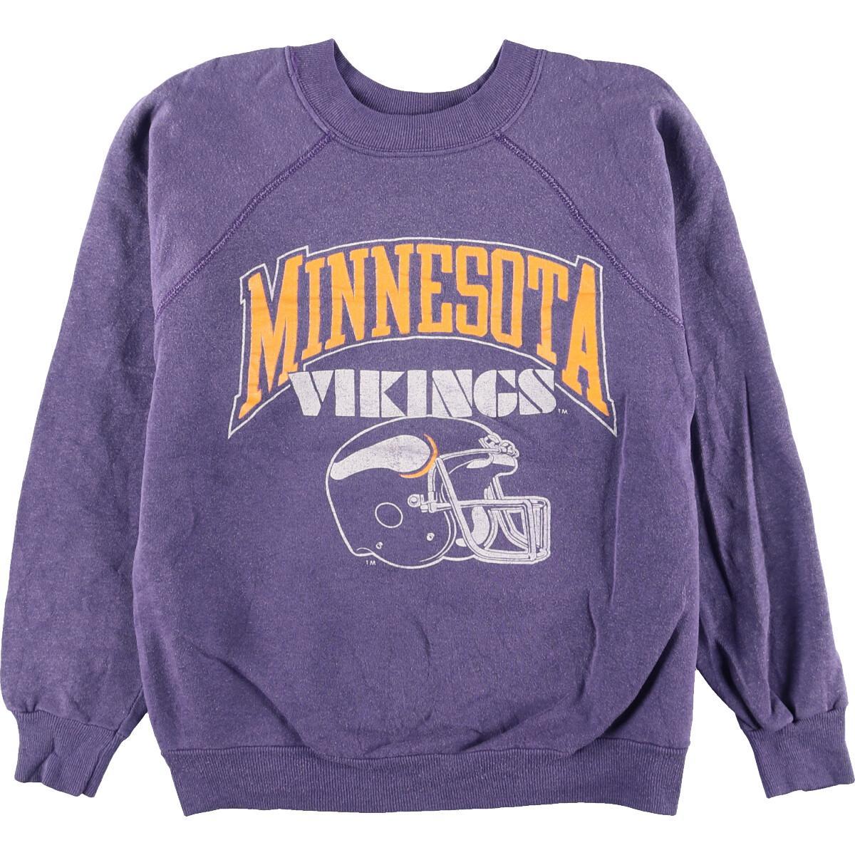 80年代 チャンピオン Champion トリコタグ Nfl Minnesota Vikings ミネソタバイキングス 3連プリント プリントスウェットシャツ トレーナー Usa製 レディースm ヴィンテージ Eaa1275 2105 トレーナー 古着屋jam ジャム