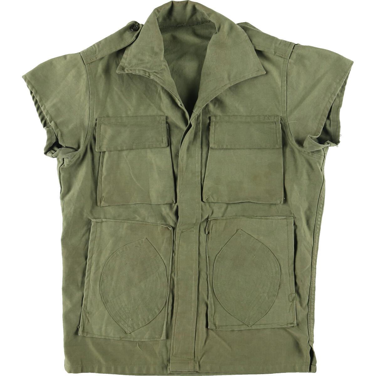 袖カットオフ リメイク ミリタリーシャツ ミリタリーベスト メンズm Eaa 2106 その他ベスト 古着屋jam ジャム