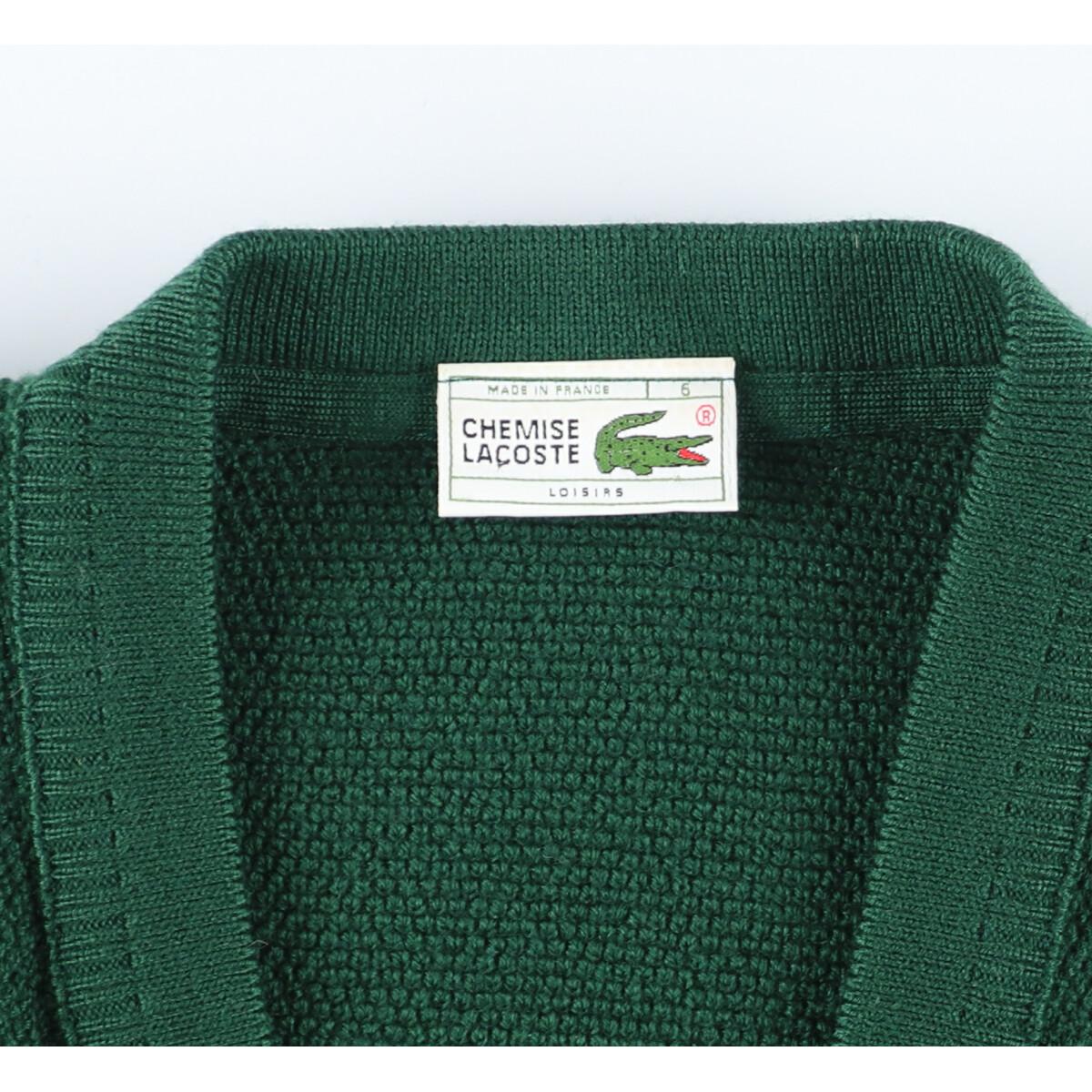 レビュー高評価のおせち贈り物 CHEMISE LACOSTE カーディガン 緑 保護 80s フレンチラコステ CHEMISE LOCOSTE カーディガン グリーン ニット/セーター