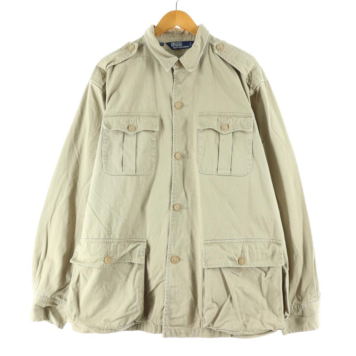 ラルフローレン Ralph Lauren Polo By Ralph Lauren 長袖 サファリシャツ メンズxl Eaa 2105 無地 コットンシャツ 古着屋jam ジャム