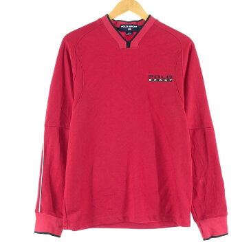 90年代 ラルフローレン Ralph Lauren POLO SPORT ポロスポーツ Vネック ジャージプルオーバー メンズM ヴィンテージ /eaa129881 【中古】 【210215】【2b10f】【SS2106】【SS2109】