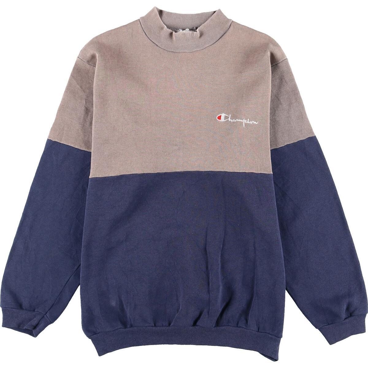 90年代 チャンピオン Champion ハイネック モックネック バイカラー ワンポイントロゴスウェット トレーナー Usa製 メンズm ヴィンテージ Eaa トレーナー 古着屋jam ジャム