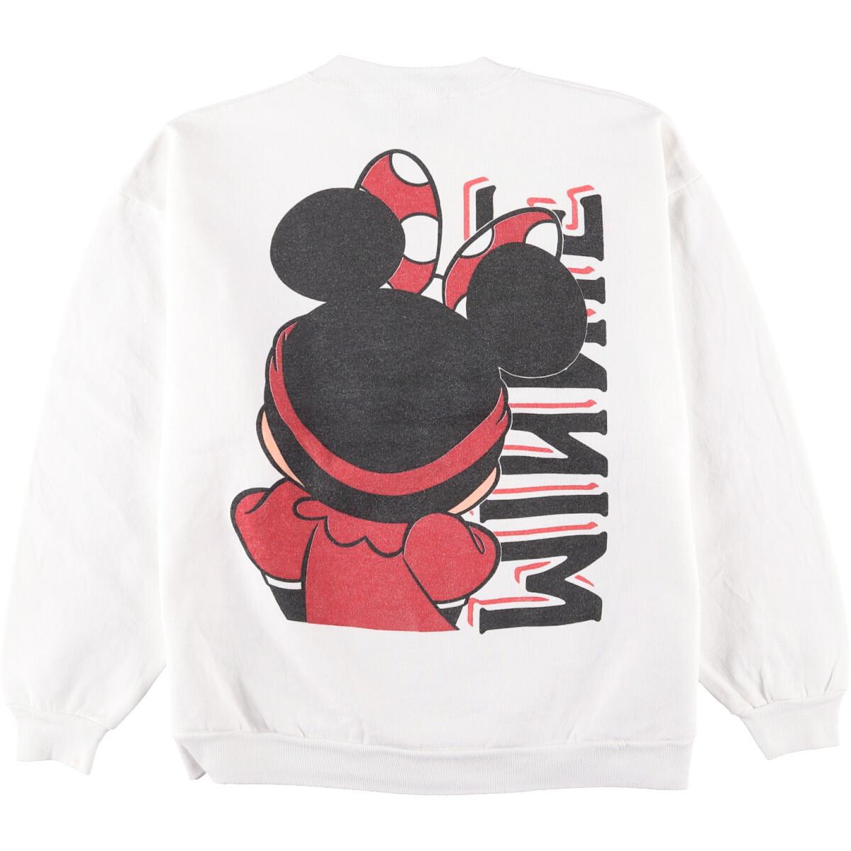 Disney DESIGNS MINNIE MOUSE ミニーマウス キャラクタースウェットシャツ トレーナー USA製 レディースXXL /eaa130129 【中古】 【210218】