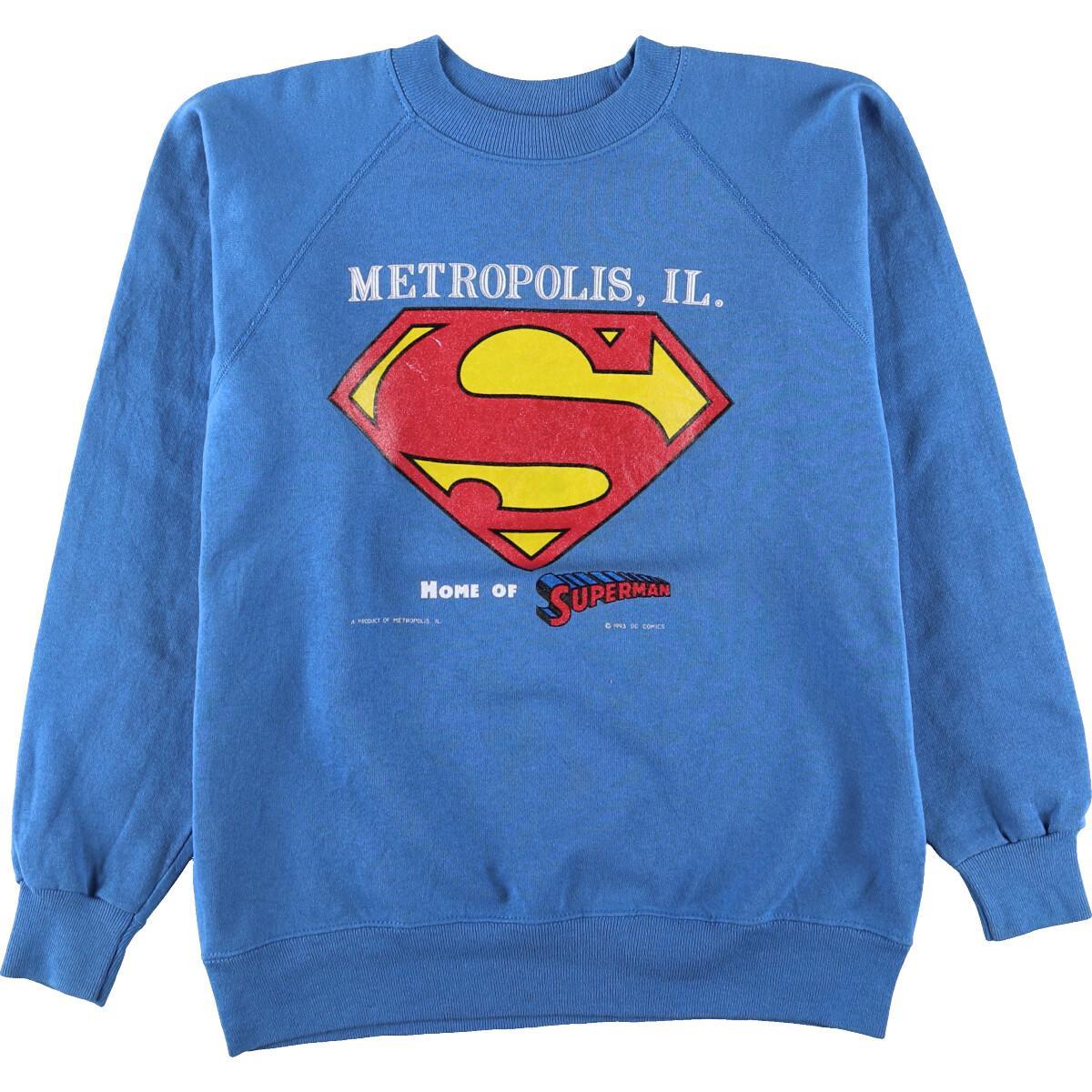 90年代 ヘインズ Hanes Superman スーパーマン 映画 プリントスウェットシャツ トレーナー Usa製 レディースxl ヴィンテージ Eaa Ss2109 トレーナー 古着屋jam ジャム