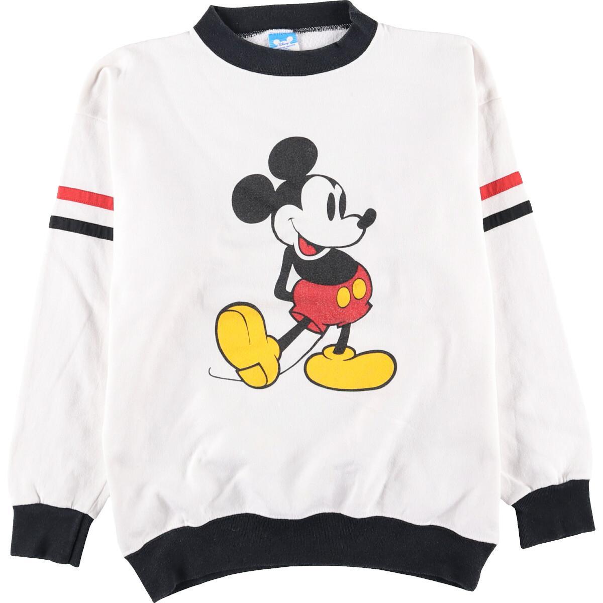 80年代 DISNEY CHARACTER FASHIONS MICKEY MOUSE ミッキーマウス キャラクタースウェットシャツ トレーナー USA製 レディースXL ヴィンテージ /eaa130107 【中古】 【210218】