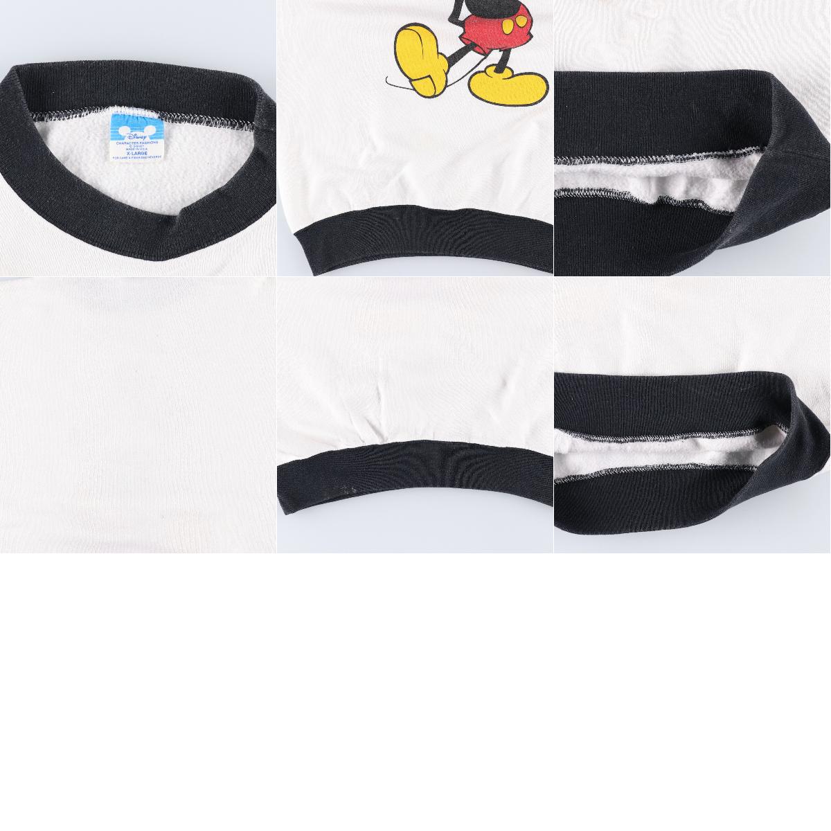 80年代 DISNEY CHARACTER FASHIONS MICKEY MOUSE ミッキーマウス キャラクタースウェットシャツ トレーナー USA製 レディースXL ヴィンテージ /eaa130107 【中古】 【210218】