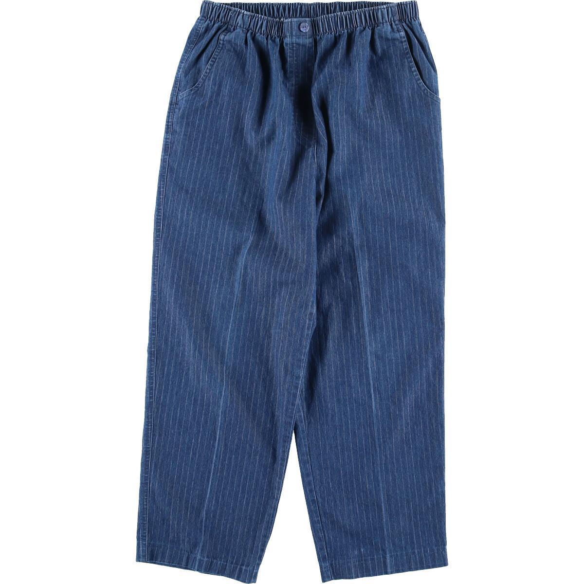 Allison Daley ストライプ柄 イージーパンツ デニムパンツ レディースl Laa その他デニムパンツ 古着屋jam ジャム