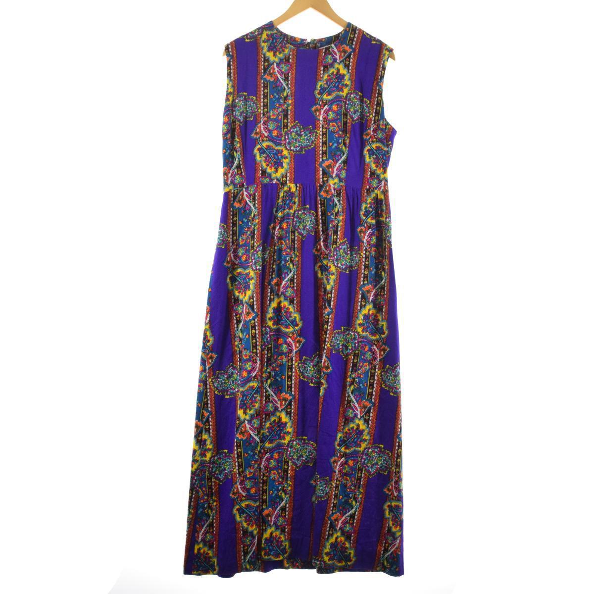 Lorna Vance 総柄 サイケ柄 マキシ丈 ノースリーブワンピース レディースl ヴィンテージ Eaa 2b10f Ss2106 ノースリーブワンピース 古着屋jam ジャム