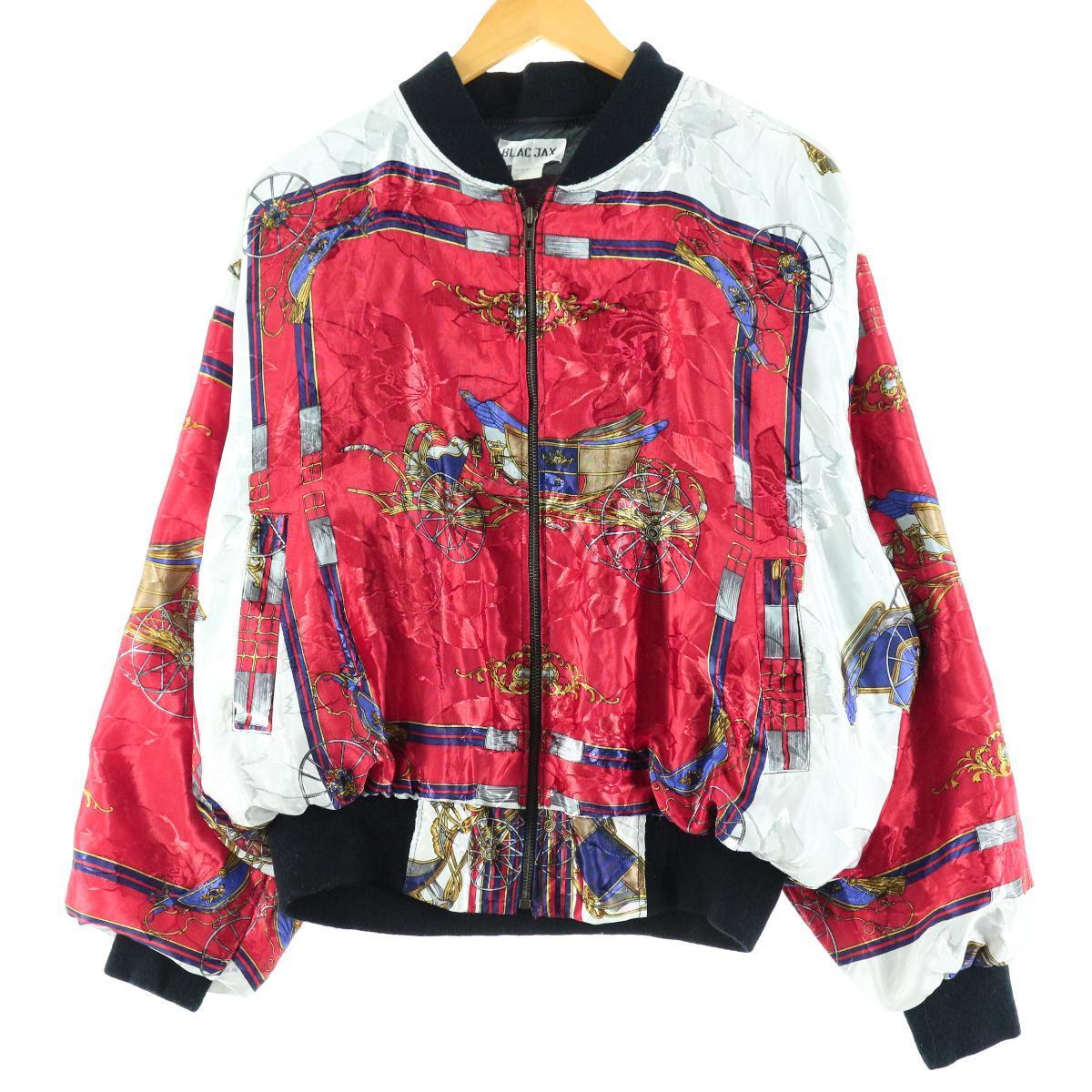 古着 Blac Jax 総柄 サテンブルゾン レディースl メンズm Eaa 2b10f Ss2109 その他ジャケット 古着屋jam ジャム