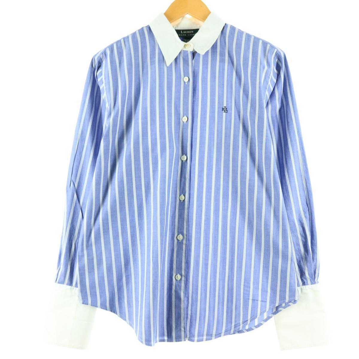 ラルフローレン Ralph Lauren Lauren ローレン ストライプ柄 クレリックシャツ レディースl Eaa ストライプシャツ 古着屋jam ジャム