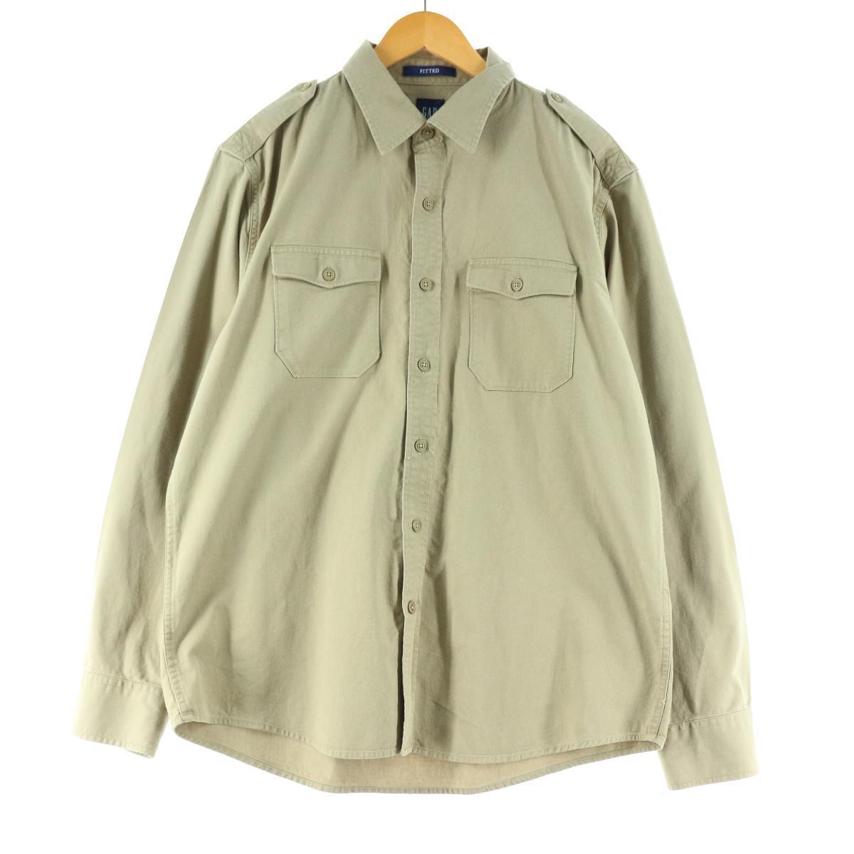 ギャップ Gap 長袖 コットンシャツ メンズl Eaa 2b10f 無地 コットンシャツ 古着屋jam ジャム