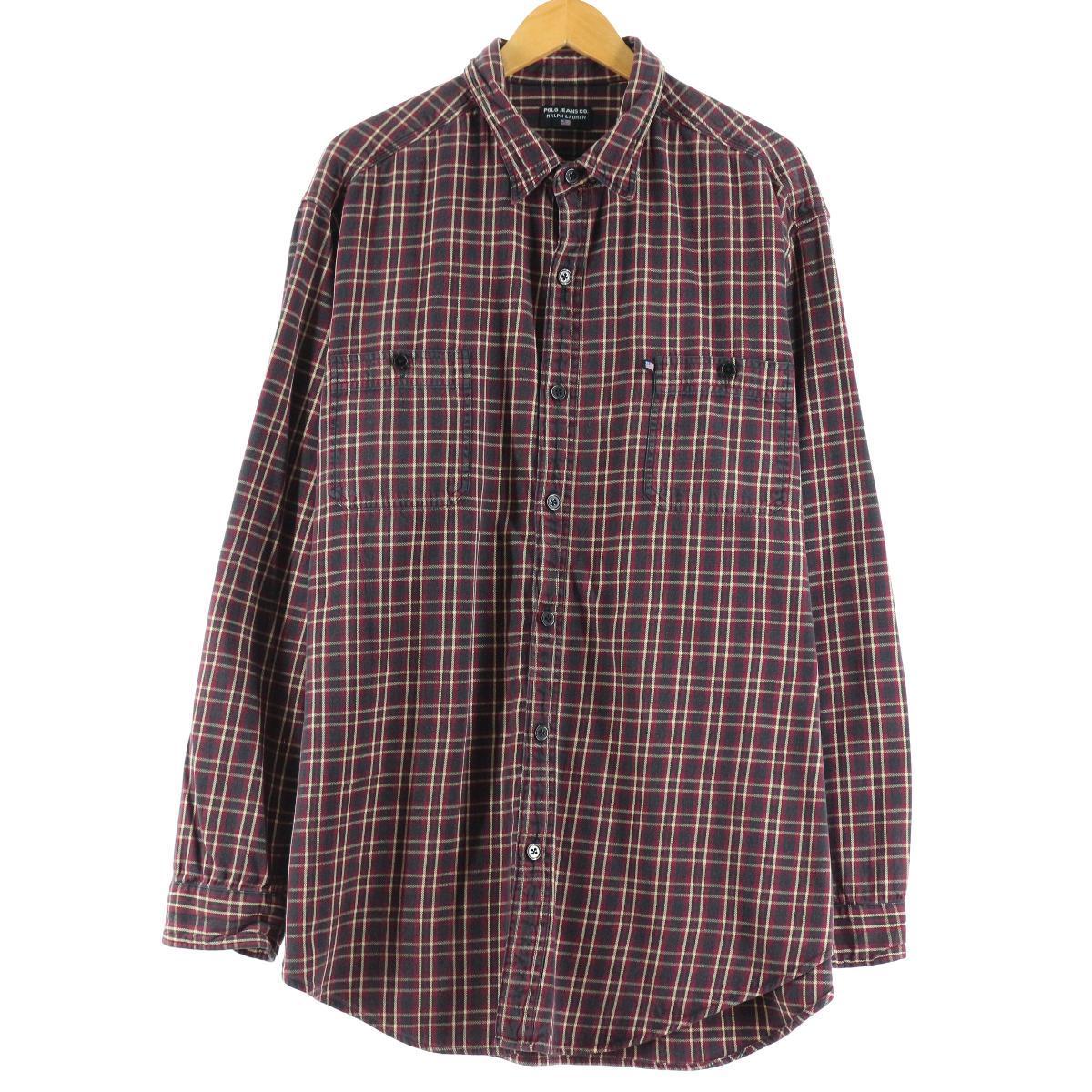 ラルフローレン Ralph Lauren Polo Jeans Company チェック柄 長袖 フランネルシャツ メンズxl Eaa1307 2b10f ネルシャツ 古着屋jam ジャム