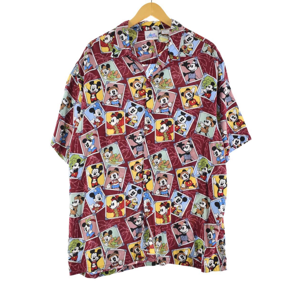 古着 Disneyland RESORT MICKEY MOUSE ミッキーマウス 総柄 レーヨン ハワイアンアロハシャツ レディースXXL /eaa138833 【210311】【SS2106】【SS2109】【HNY22】【SS2203】【SS2206】【SS2206】のサムネイル