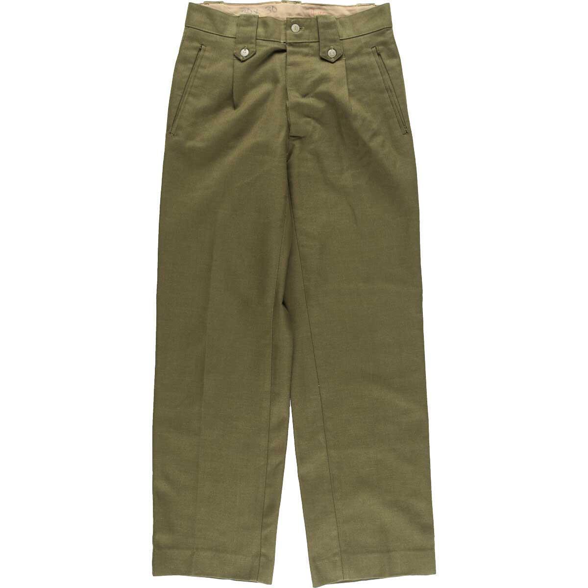 スペイン軍 ワンタック ミリタリー ウールパンツ スラックス メンズw30 Eaa スラックス プリーツパンツ 古着屋jam ジャム