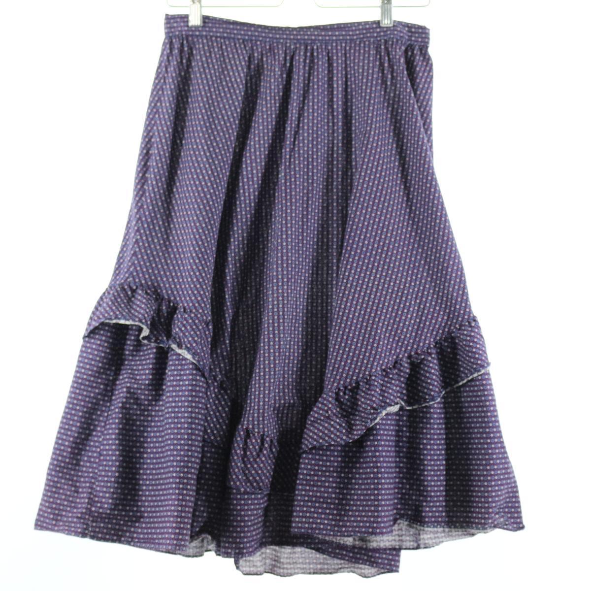 70年代 UNKNOWN 総柄 ハーフ丈 フレアスカート レディースL ヴィンテージ /eaa128987 【中古】 【210320】【SS2106】