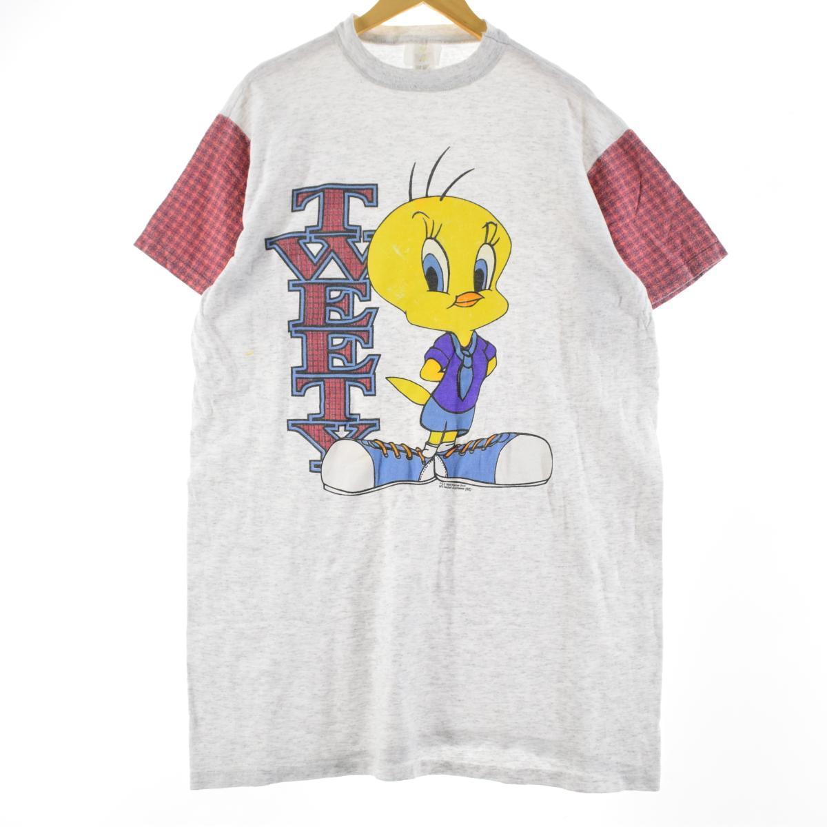 90年代 ルーニーテューンズ Looney Tunes Tweety トゥイーティー オーバーサイズ キャラクタープリントtシャツ Usa製 フリーサイズ ヴィンテージ Eaa キャラクターtシャツ 古着屋jam ジャム