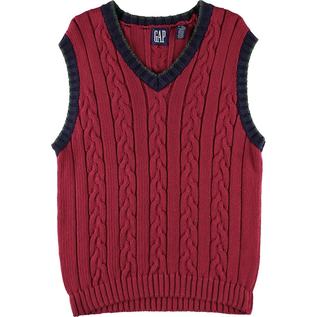90年代 ギャップ Gap オールドギャップ ケーブル編み Vネック ラミー コットン チルデン ニットベスト メンズl ヴィンテージ Eaa ニットベスト 古着屋jam ジャム